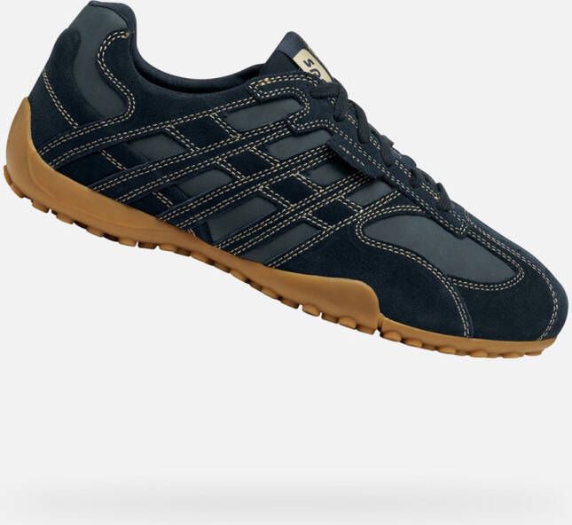 GEOX U Snake Original heren leren sportschoenen U55MNB 022EK blauw