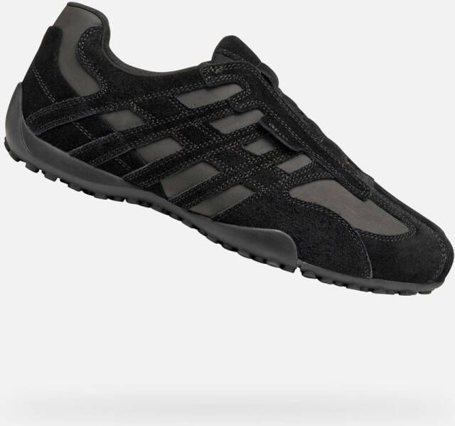 GEOX U Snake Original A heren leren sneaker slip-on U56MNB 022EK zwart