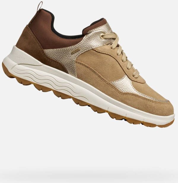 GEOX SPHERICA 4X4 ABX DAMES Sneakers DONKERBEIGE LICHTGOUD