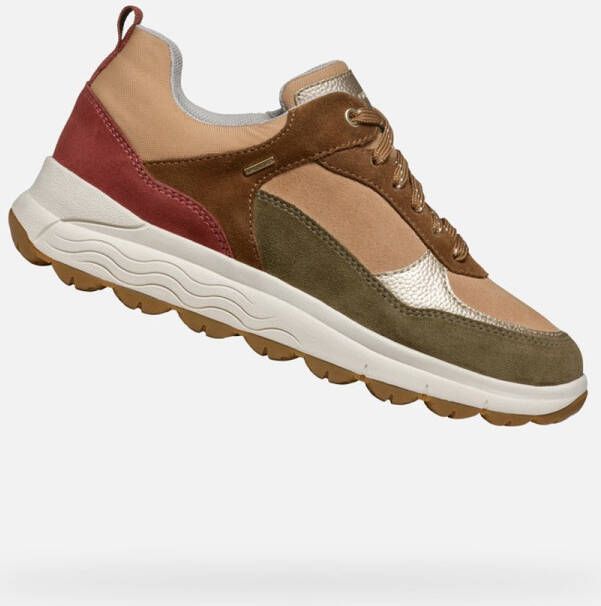 GEOX SPHERICA 4X4 ABX DAMES Sneakers MOSGROEN ANTIEK ROZE