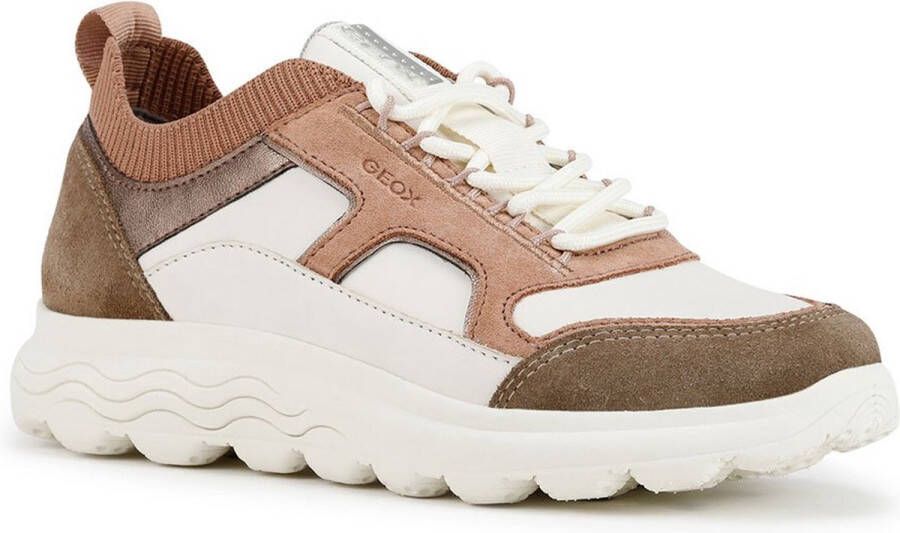 GEOX Spherica C Sneakers Dames Off White Dark Rose