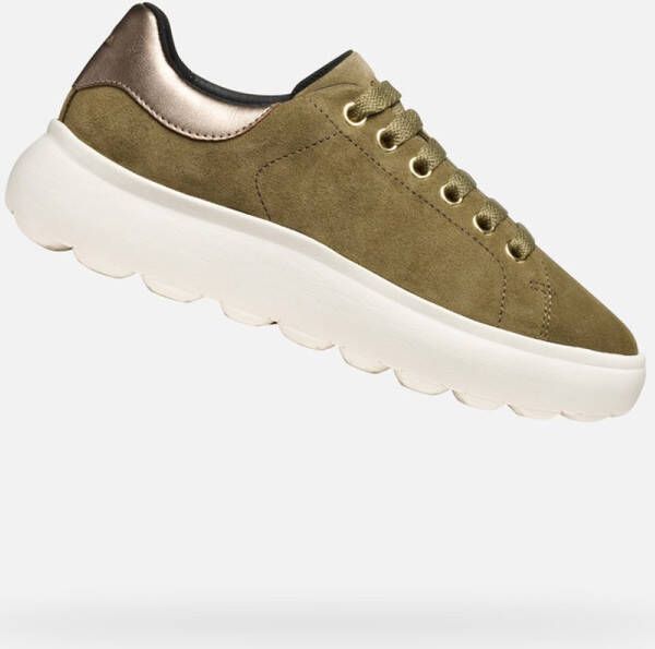 GEOX SPHERICA E DAMES Sneakers GROEN BEIGE