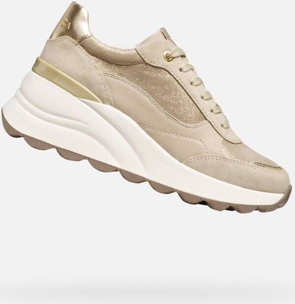 GEOX SPHERICA E DAMES Sneakers LICHT GOUD LICHT BEIGE
