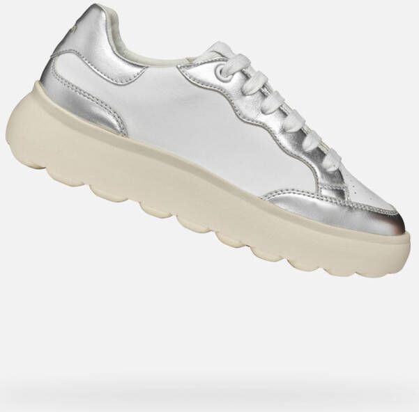 GEOX SPHERICA E DAMES Sneakers WIT ZILVER