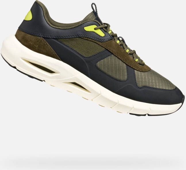 GEOX SPHERICA ECUB-5 HEREN Sneakers MILITAIR GROEN ZWART