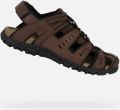 Geox Sandalen UOMO SANDAL STRADA C zomerschoen klittenbandschoen outdoorsandaal met leren voetbed - Bruin