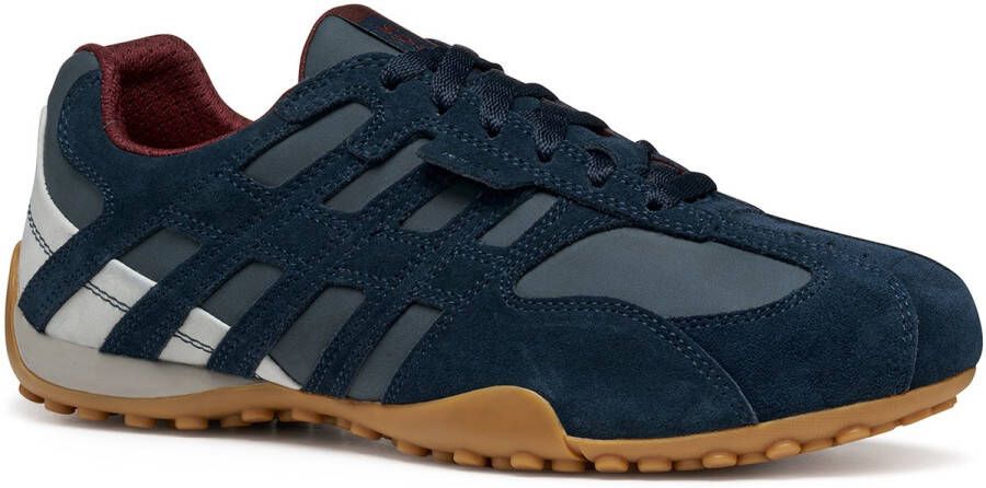 GEOX U Snake Original A SUEDE+NBK Leren herentrainers U55MNA 022EK blauw