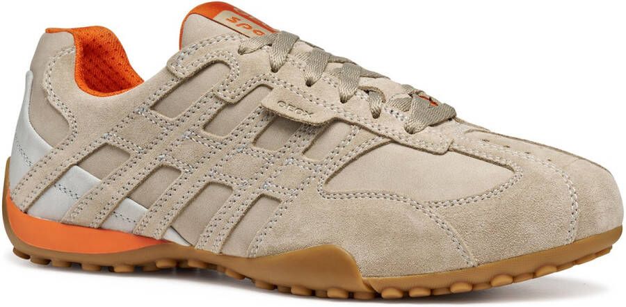 GEOX U Snake Original A SUEDE+NBK Leren herentrainers U55MNA 022EK zand