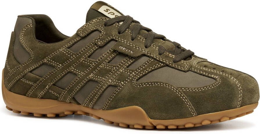 GEOX U Snake Original heren leren sportschoenen U55MNB 022EK Military