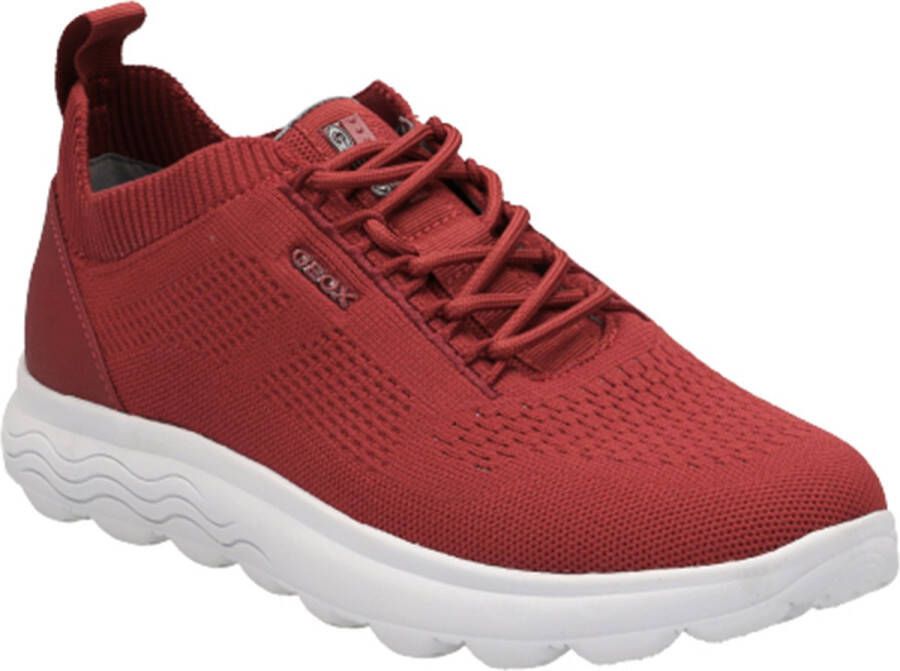 GEOX U Spherica Actif gebreide textiel herensneaker U15BYA rood