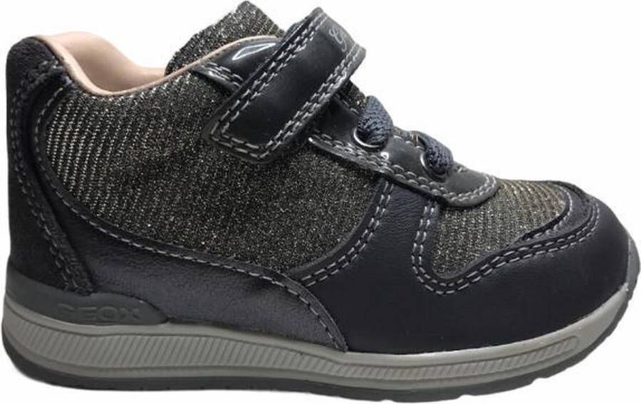 GEOX velcro elastiek glitter lederen sneakers Rishon Grijs - Foto 1