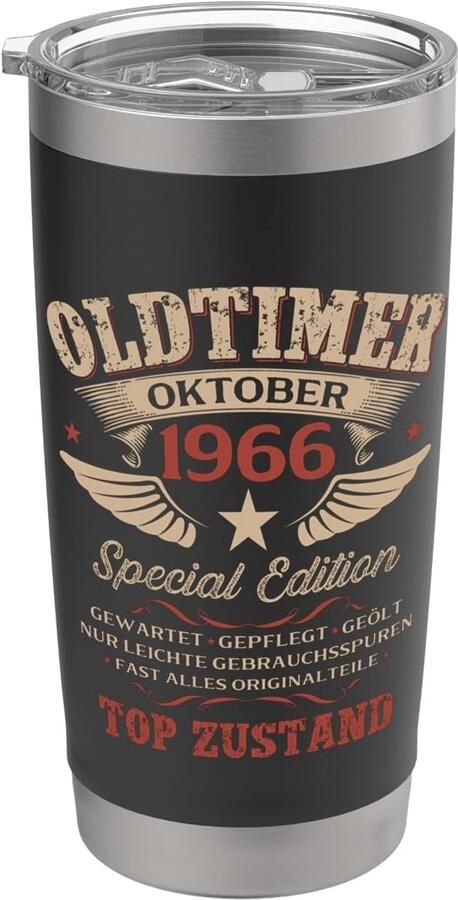 Geschenk voor 60e verjaardag oktober 1966 dubbelwandige thermobeker