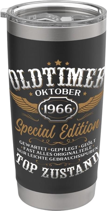 Geschenk voor 60e verjaardag oktober 1966 dubbelwandige thermobeker