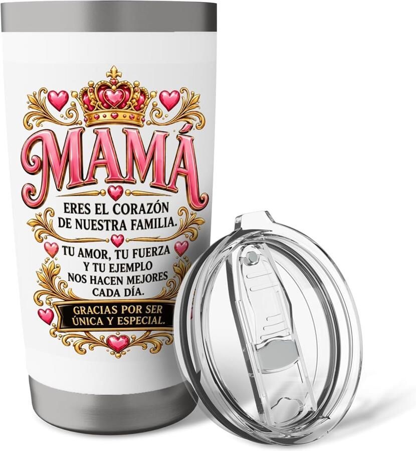 Geschenk voor Mama Koningin en Hart van de Familie Thermosbeker