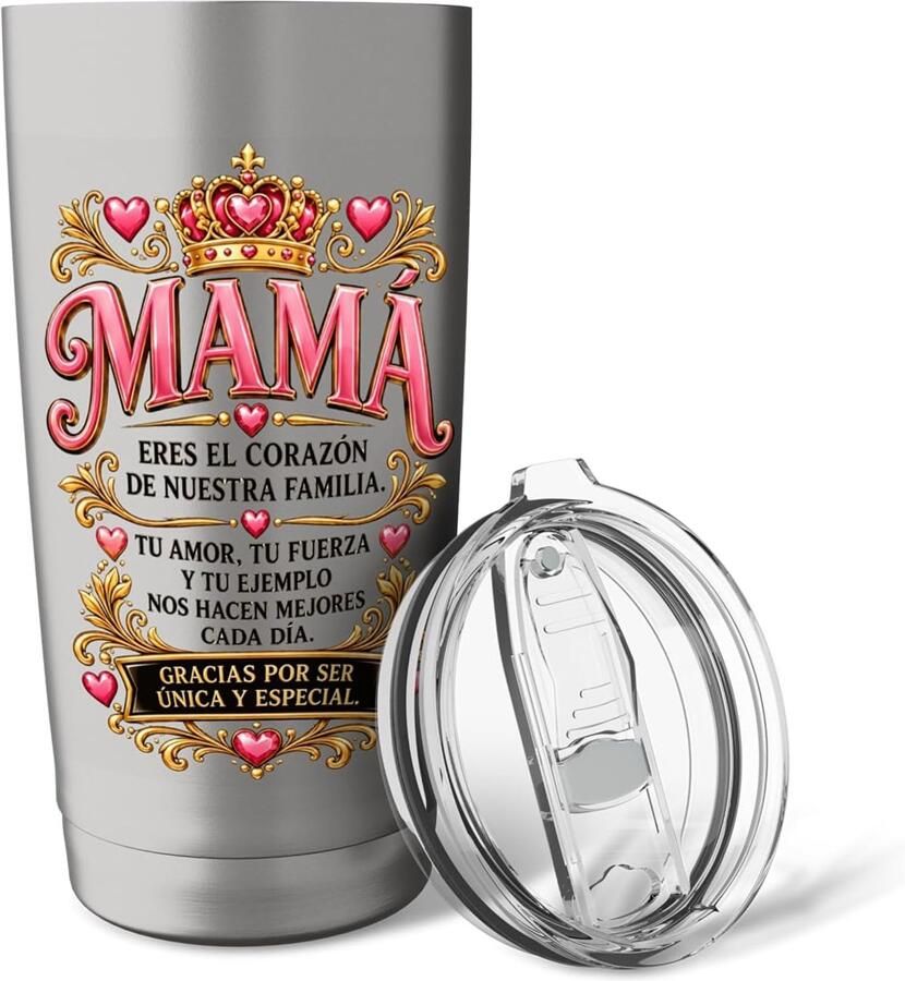 Geschenk voor Mama Koningin en Hart van de Familie Thermosbeker