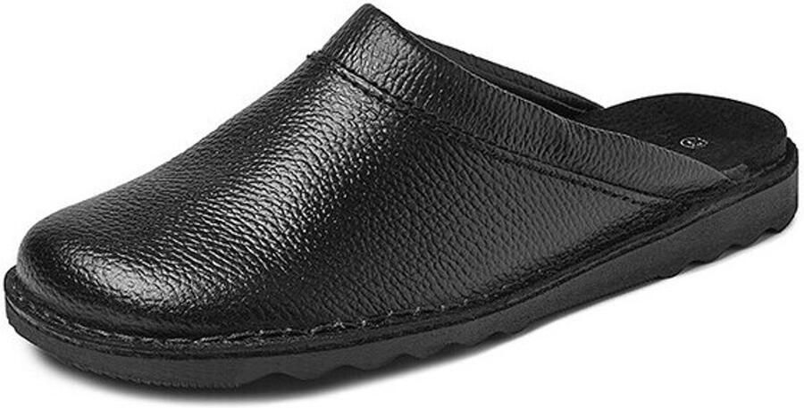 Imitatieleer Gevavi pantoffel slipper 2165 zwart leer