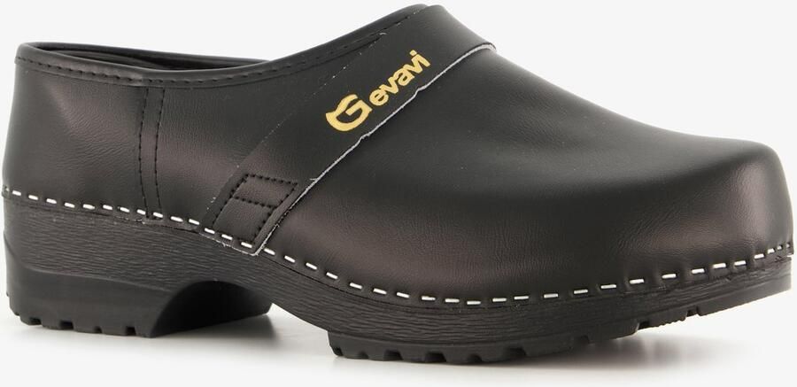Gevavi Boston leren klompen zwart Clogs