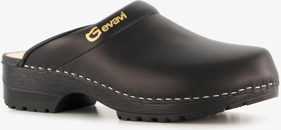 Gevavi Miami leren klompen zwart Clogs