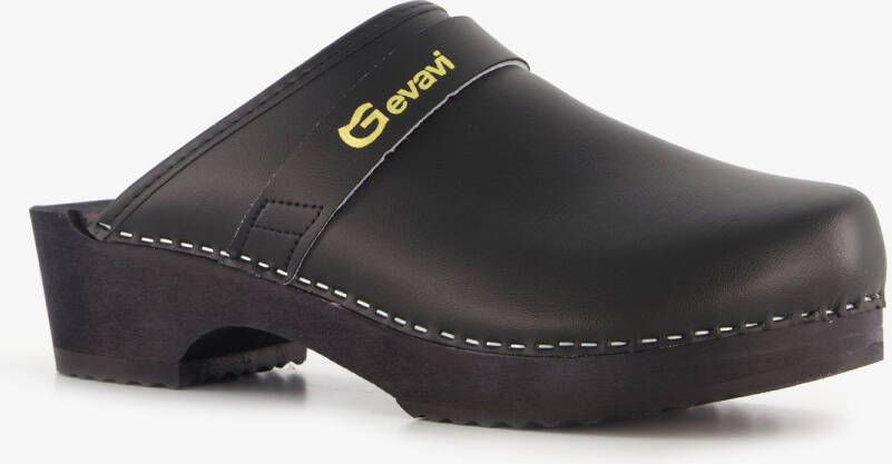 Gevavi leren klompen zwart Clogs