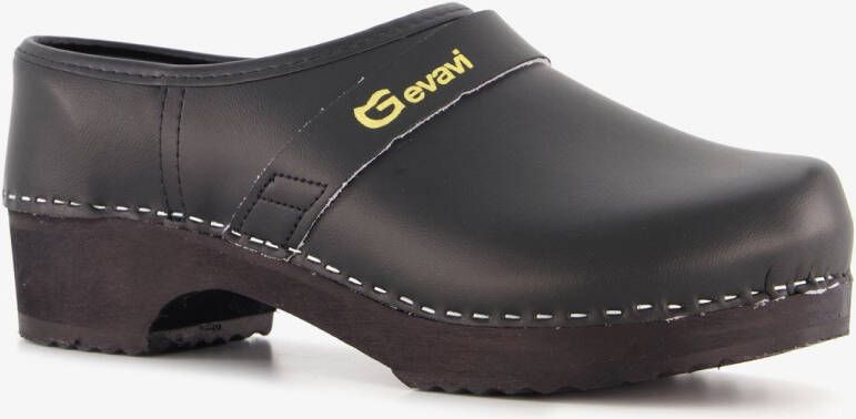 Scapino Gevavi leren klompen Zwart Clogs