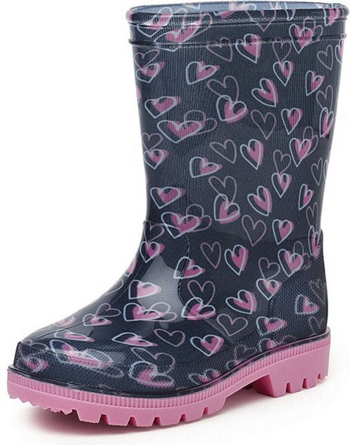 Gevavi Elis regenlaarzen donkerblauw Meisjes Rubber All over print 28