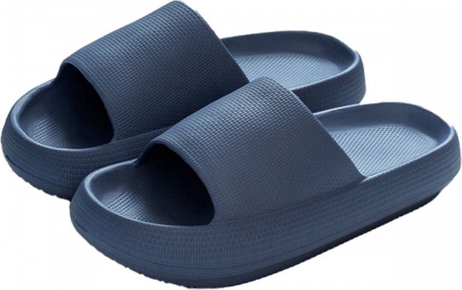 Geweo Slippers EVA Badslippers Unisex Verdikte Lichtgewicht Super Zacht aan je Voeten Anti-Slip en Stevig Voetbed Anti-lawaai Blauw