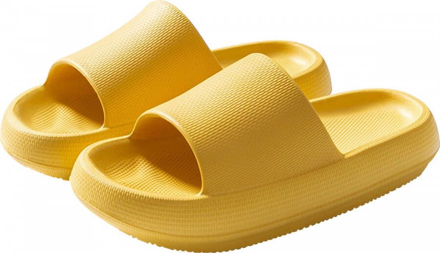 Geweo Slippers EVA Badslippers Unisex Verdikte Lichtgewicht Super Zacht aan je Voeten Anti-Slip en Stevig Voetbed Anti-lawaai Geel - Foto 5