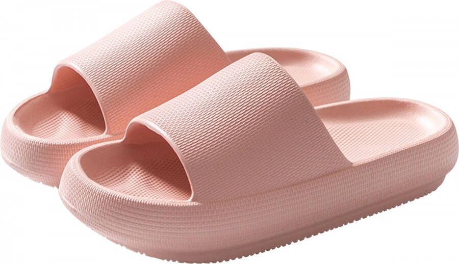 Geweo Slippers EVA Badslippers Unisex Verdikte Lichtgewicht Super Zacht aan je Voeten Anti-Slip en Stevig Voetbed Anti-lawaai Roze - Foto 5