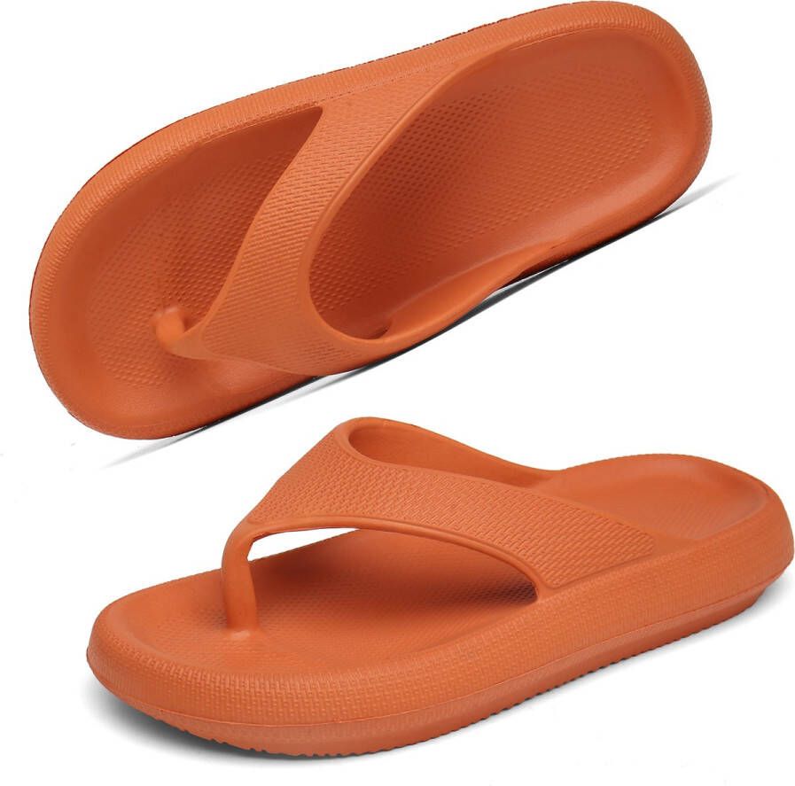 Geweo Badslipppers Slippers Dames Antislip Zachte Zomer Teenslippers Oranje