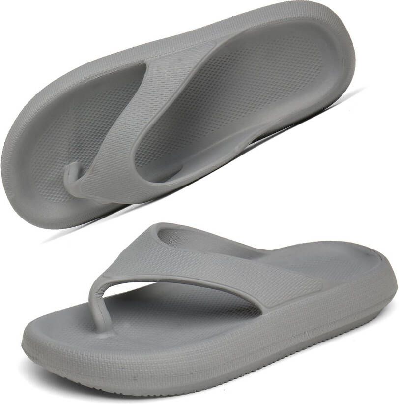 Geweo Badslipppers Slippers Heren Antislip Zachte Zomer Teenslippers Grijs