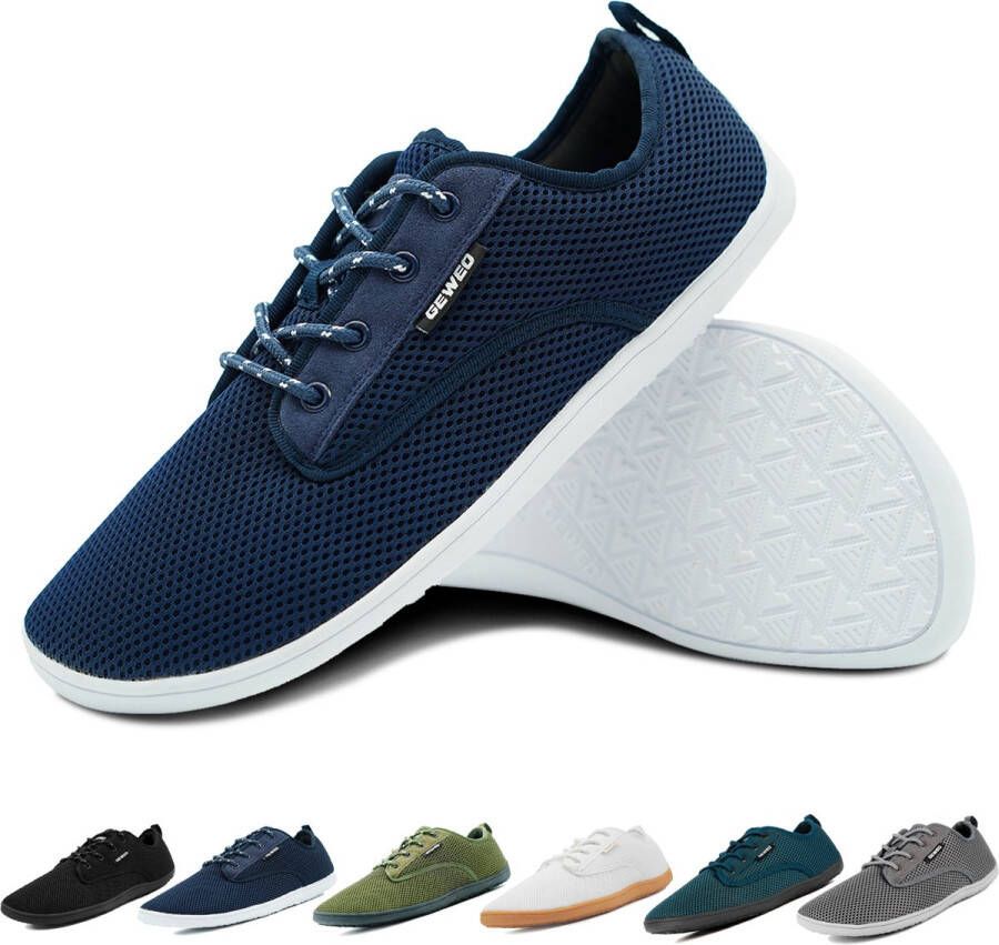 Geweo Barefoot Schoenen Sneakers Sportschoenen Wandelschoenen Buitenschoenen Heren Dames Blauw