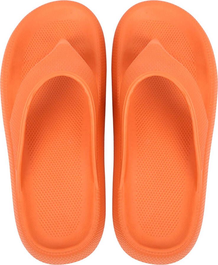 Geweo Slippers Heren Dames EVA Badslippers -Flip Flops Slim Slippers Verdikte Lichtgewicht Super Zacht aan je Voeten Anti-Slip en Stevig Voetbed Anti-lawaai Oranje