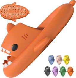 Geweo Shark Slides Haai Slippers Badslippers Kerstmis Kerstfeest Christmas Gift Pantoffels Douchepantoffels Haaienpantoffels Zomer Antislip Platform Kussen Glijbanen Slippers Oranje