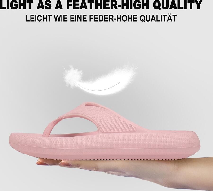 Geweo Slippers Heren Dames EVA Badslippers -Flip Flops Slim Slippers Verdikte Lichtgewicht Super Zacht aan je Voeten Anti-Slip en Stevig Voetbed Anti-lawaai Roze - Foto 6
