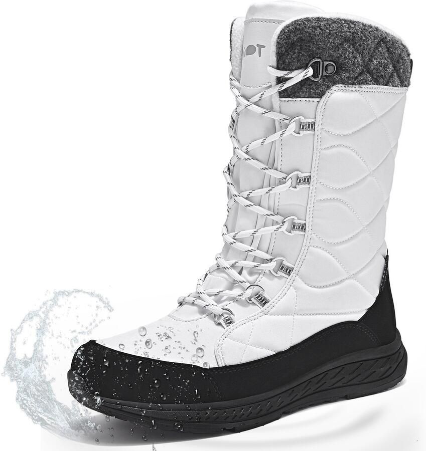 Geweo Laarzen Outdoor Laarzen Waterdicht & Winddicht Antislip Sneeuwboots Laarzen voor en Wit