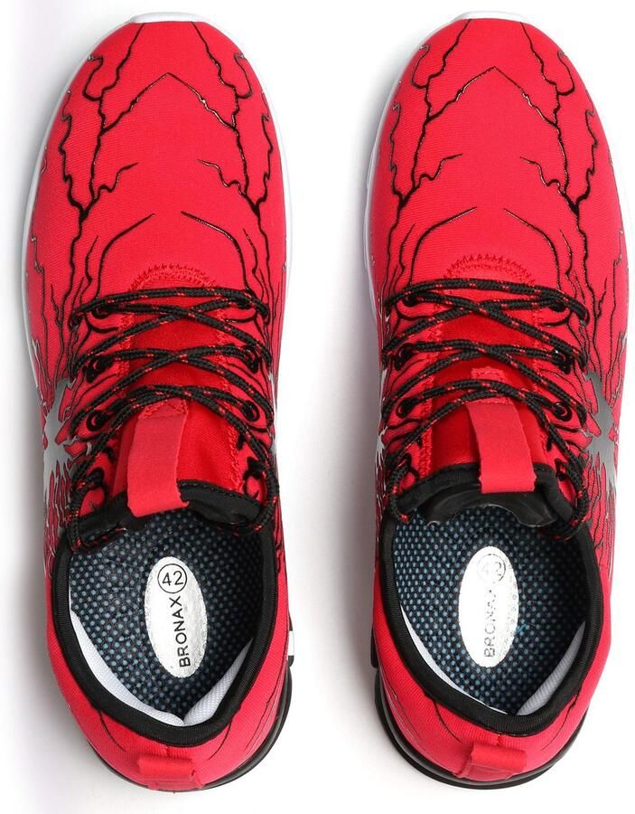 Geweo Sportschoenen Heren Fitnessschoenen Atletiek Gym Joggingsneakers Kerstmis Kerstfeest Christmas Gift Rood - Foto 3