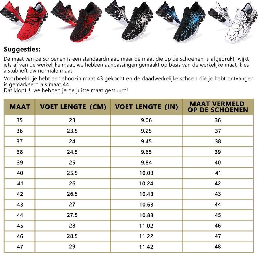 Geweo Sportschoenen Heren Fitnessschoenen Atletiek Gym Joggingsneakers Kerstmis Kerstfeest Christmas Gift Rood - Foto 2