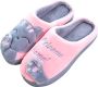 Geweo Home Sloffen Pantoffels Open Sloffen Koraal Fleece Pantoffels Dames Antislip Leuk Katje Kerstmis Kerstfeest Christmas Gift Blauw - Thumbnail 3