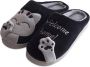 Geweo Home Sloffen Pantoffels Open Sloffen Koraal Fleece Pantoffels Dames Antislip Leuk Katje Kerstmis Kerstfeest Christmas Gift Zwart - Thumbnail 1