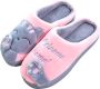 Geweo Home Sloffen Pantoffels Open Sloffen Koraal Fleece Pantoffels Dames Antislip Leuk Katje Kerstmis Kerstfeest Christmas Gift Grijs - Thumbnail 1