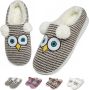 Geweo Home Sloffen Open Sloffen Dichte Sloffen Uil Antislip Pluche Warme Fleece Pantoffels Unisex Kerstmis Kerstfeest Christmas Gift kastanjebruin - Thumbnail 1