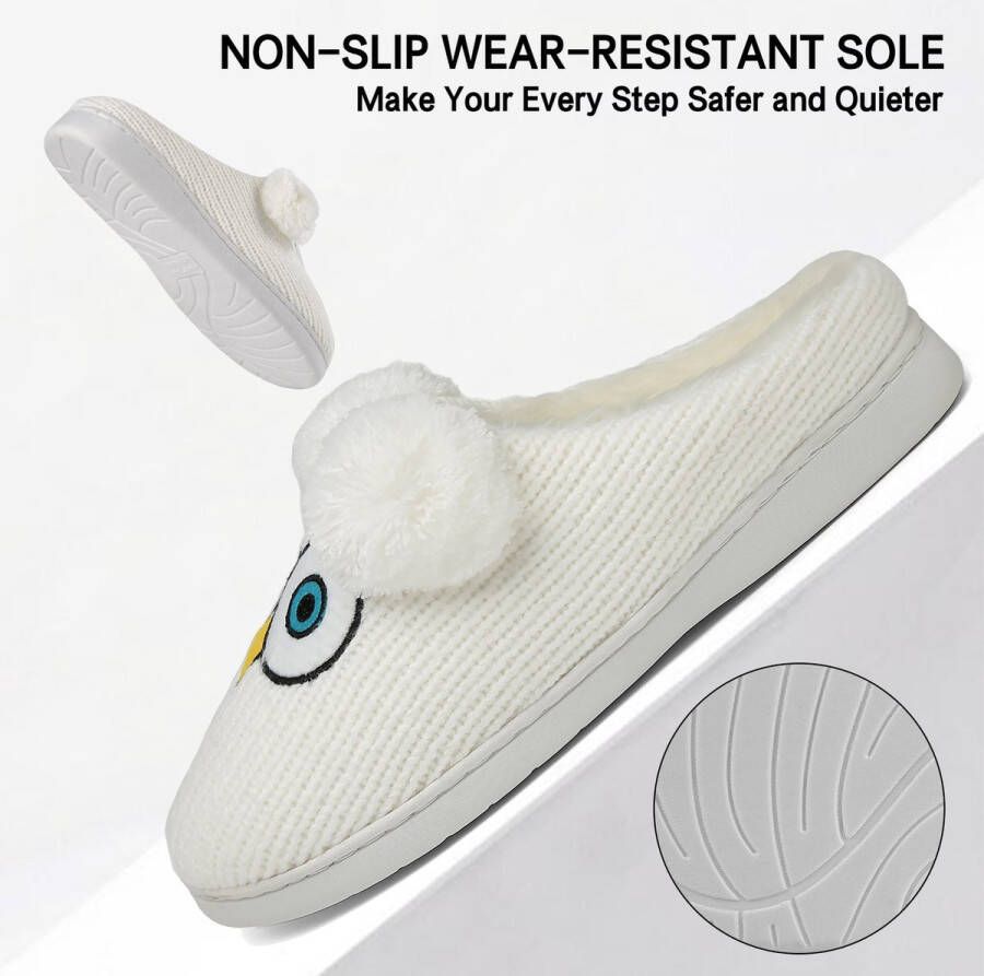 Geweo Pantoffels Dames Sloffen Instappers Dames Winter Pantoffels Open Sloffen Fluffy kastanjebruin