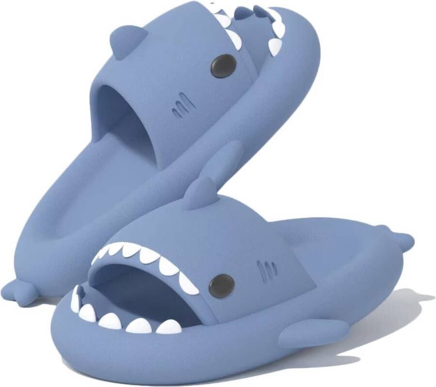 Geweo Shark Slippers Haai Slides Haaien Badslippers EVA -Blauw