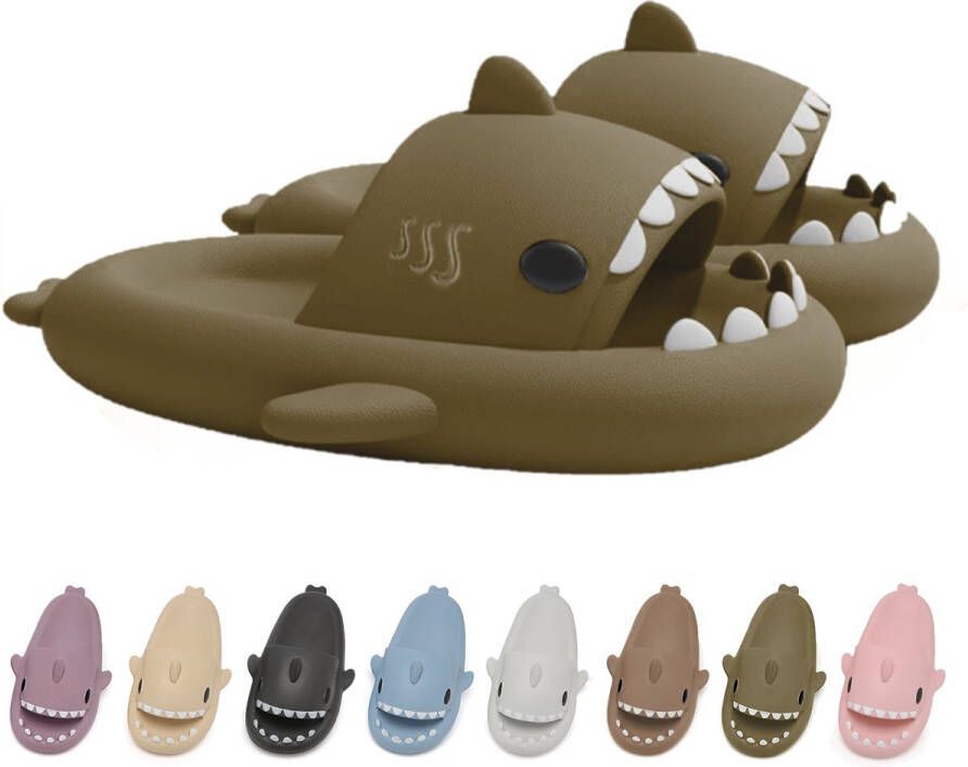 Geweo Shark Slippers Haai Slides Haaien Badslippers EVA Donkergroen