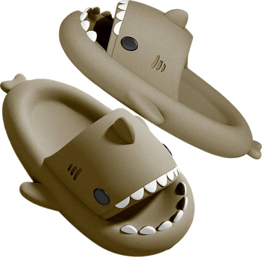 Geweo Shark Slippers Haai Slides Haaien Badslippers EVA -Donkergroen