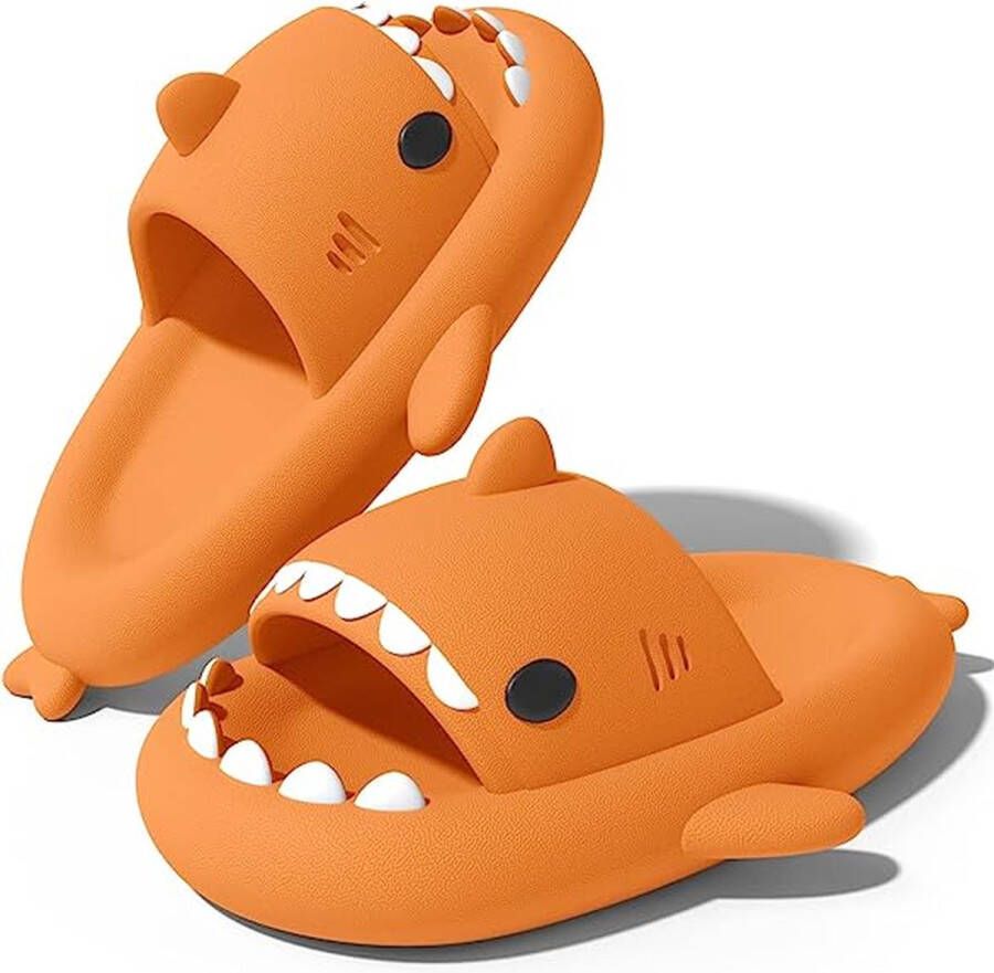 Geweo Shark Slippers Haai Slides Haaien Badslippers EVA -Oranje