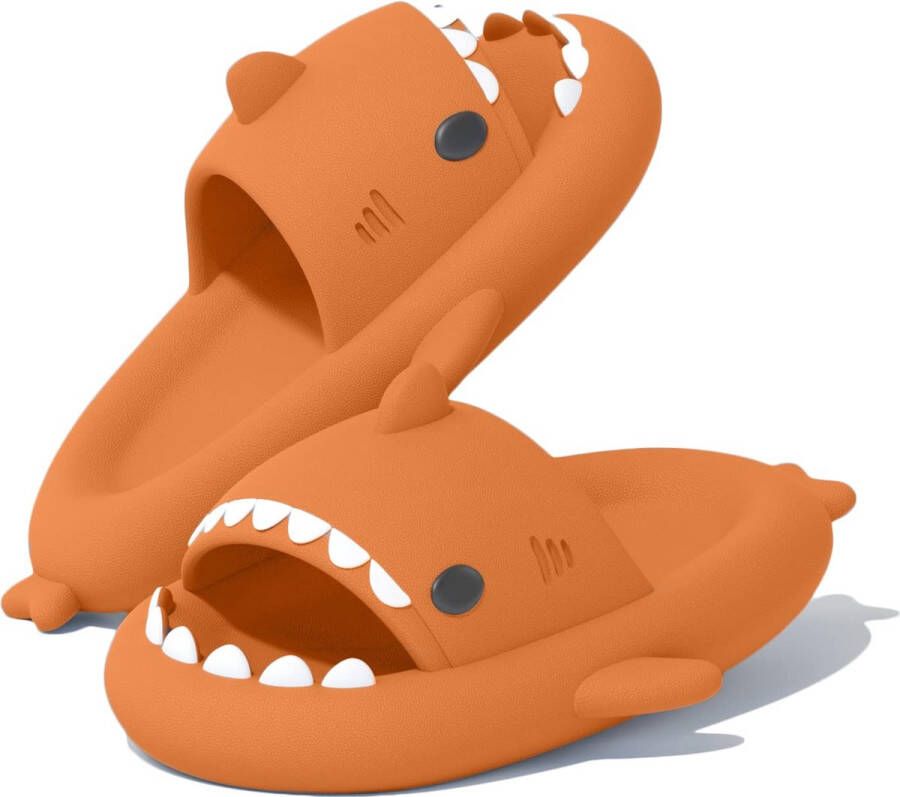 Geweo Shark Slippers Haai Slides Haaien Badslippers EVA -Oranje