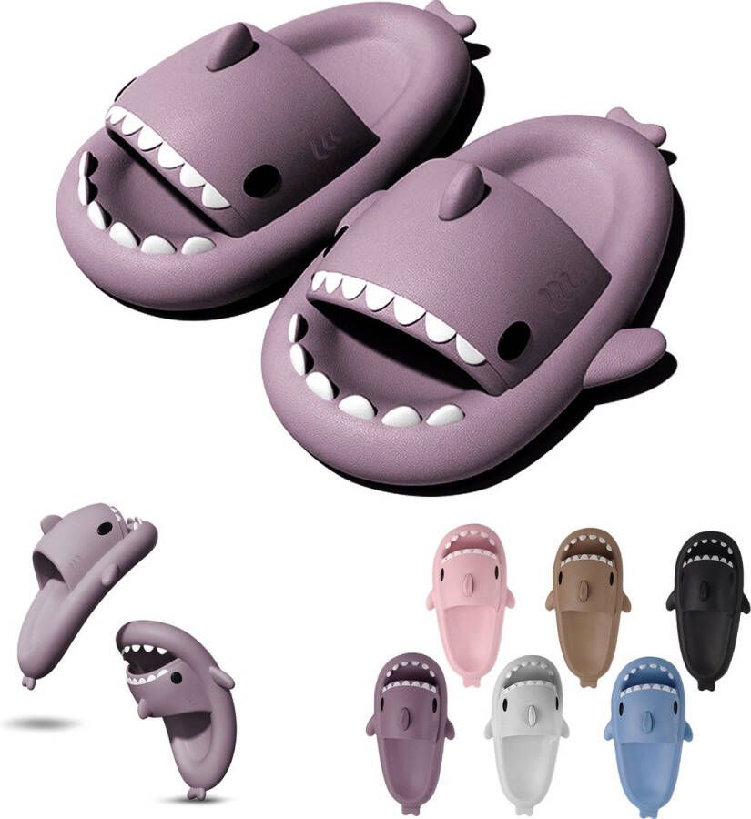 Geweo Shark Slippers Haai Slides Haaien Badslippers EVA -Paars