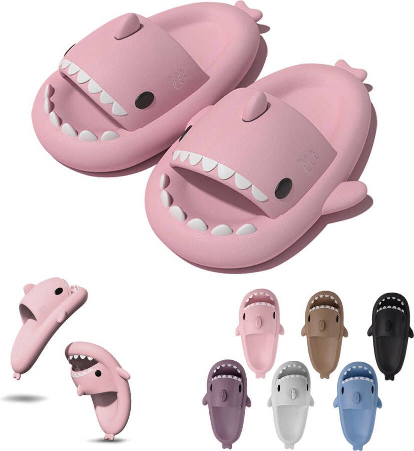 Geweo Shark Slippers Haai Slides Haaien Badslippers EVA -Roze