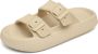 Geweo Slippers Badslippers met Gesp Wandelsandalen Strandschoenen Verstelbaar Zacht Straps Dames Khaki - Thumbnail 2